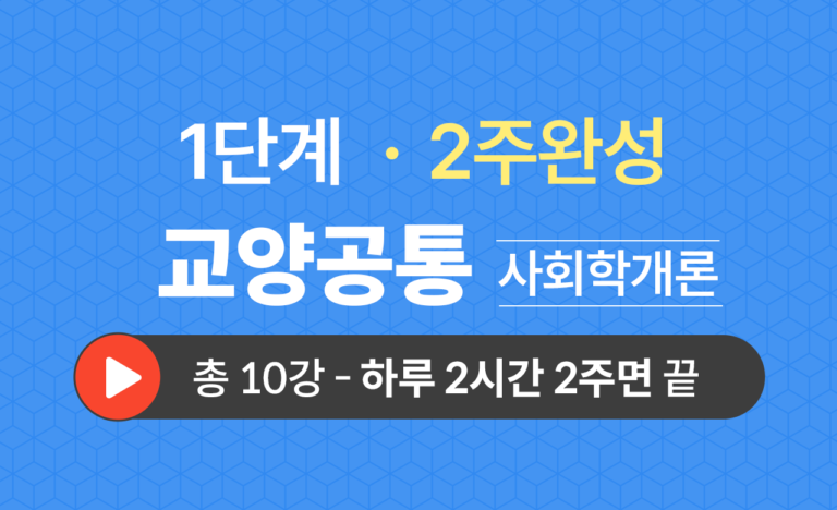 1단계 교양공통(사회학개론) 2주완성